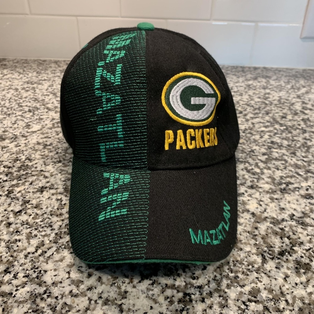 Green Bay Packers Hat Cap‎ Strap Back Mens One Size Black NFL Football Mazatlan